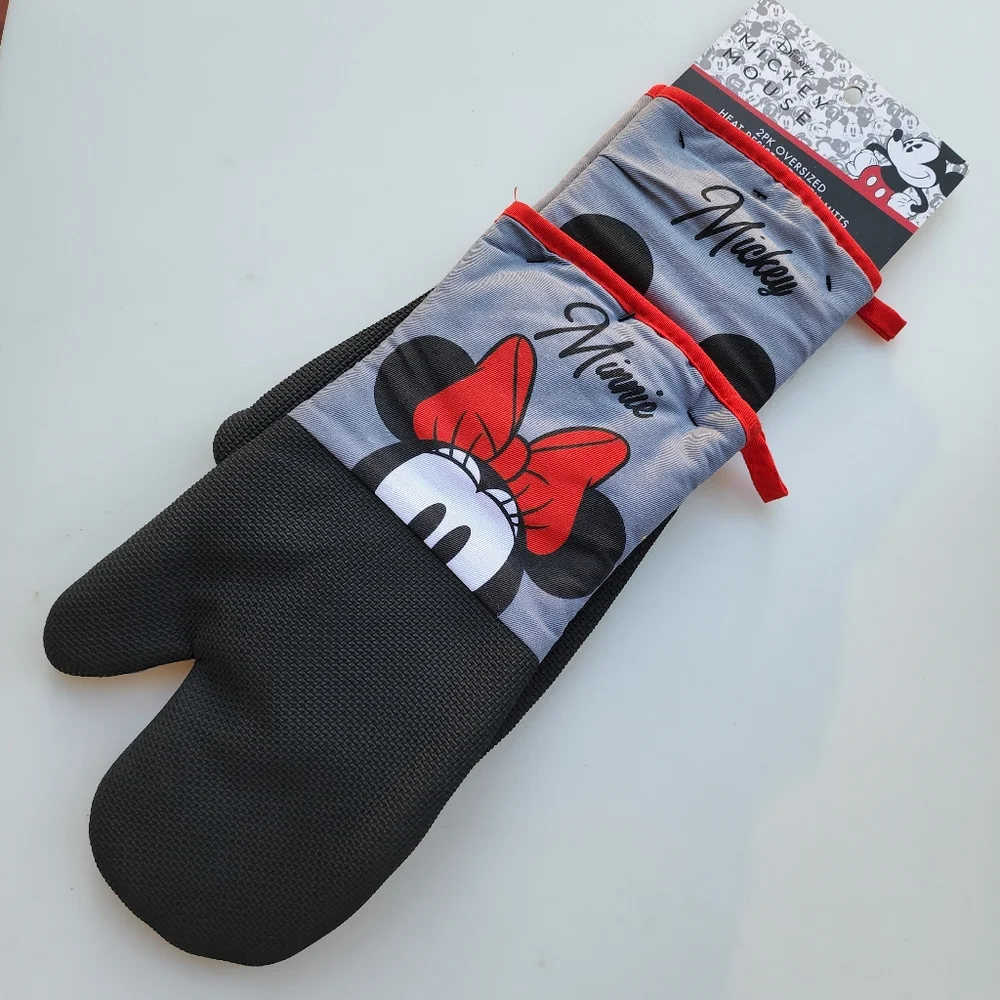 Set of 2 Disney Mickey‎ and Minnie Oven Mitts Neoprene Grip